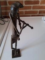 Vintage,Bronzen, Afrikaans beeldje - Fluitspeler, Ophalen of Verzenden