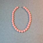 Kralen ketting zalmroze / lichtoranje, Sieraden, Tassen en Uiterlijk, Kettingen, Overige materialen, Verstelbaar, Nieuw, Oranje