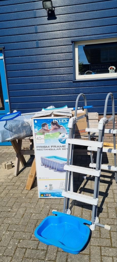 Intex Prism Frame Zwembad 4x2x1m met toebehoren, Tuin en Terras, Ophalen, Gebruikt, 200 tot 300 cm, 80 tot 120 cm