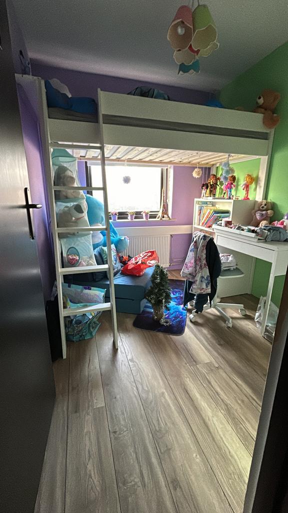 Witte hoogslaper Nous Kids 90x200 cm, Kinderen en Baby's, Kinderkamer | Stapelbedden en Hoogslapers, Ophalen of Verzenden, Gebruikt