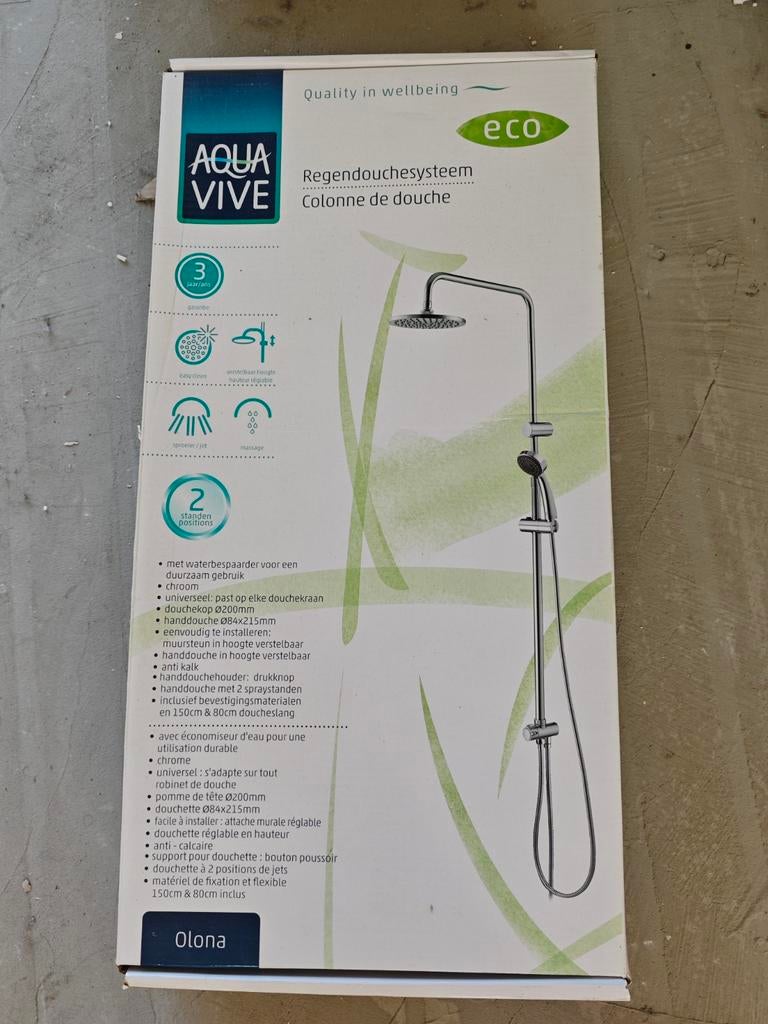 Aqua Vive Regendouchesysteem Olona, Doe-het-zelf en Verbouw, Sanitair, Ophalen of Verzenden, Nieuw, Douche