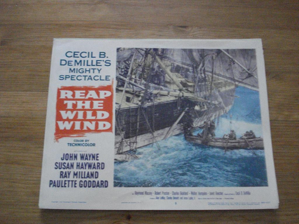 Reap the wild wind Filmfoto/ Lobbycard 1954 John Wayne, Ophalen of Verzenden, Zo goed als nieuw
