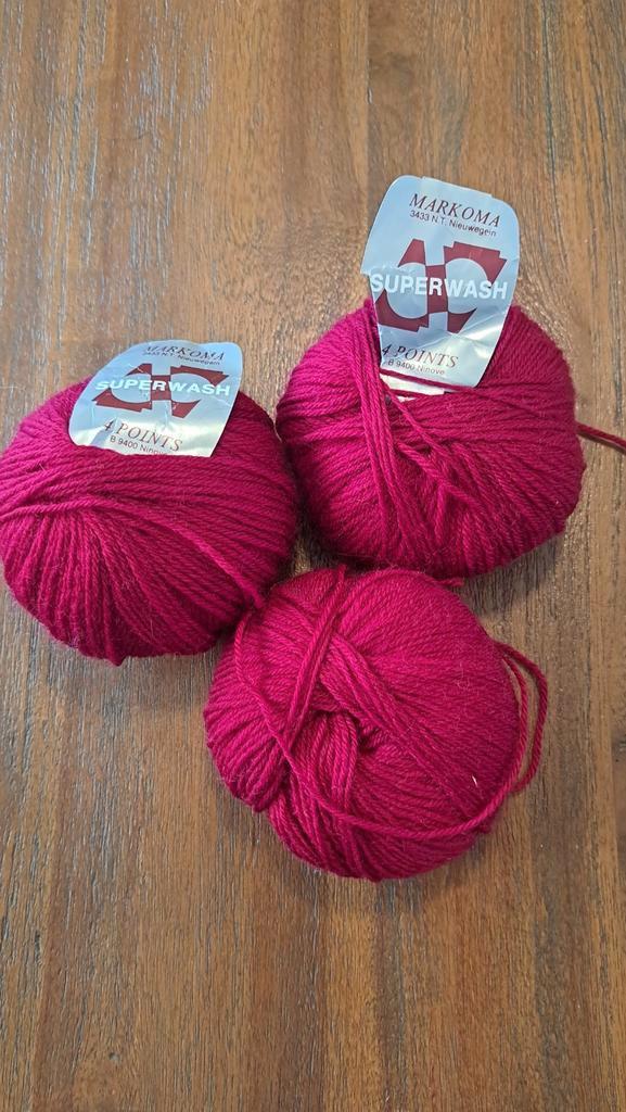 Markoma Zuivere Scheerwol Rood Brei- en Haakgaren, Hobby en Vrije tijd, Breien en Haken, Nieuw, Breien of Haken, Wol of Garen