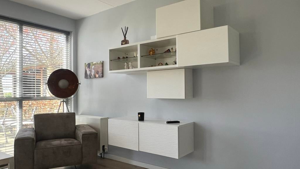 Mooie IKEA kastjes compleet teab, Huis en Inrichting, Kasten | Wandmeubels, Gebruikt, Ophalen of Verzenden, Glas, Minder dan 150 cm