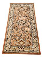 Vintage oosters wol vloerkleed Persia floral orange 70x125cm, Gebruikt, 100 tot 150 cm, Klassiek, Oosters, Traditioneel, Crème