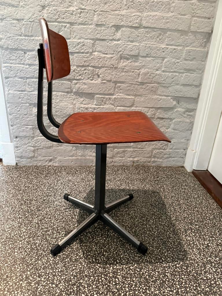 Vintage Kinderstoeltje - Houten Zitting en Rugleuning, Ophalen, Gebruikt, Bruin, Eén