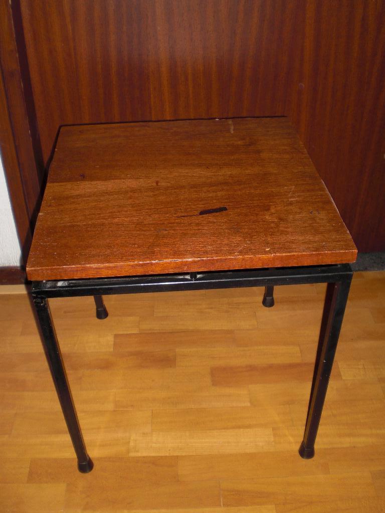 Vierkant tafeltje jaren 70 fineer zwart BOCC Utrecht Holland, Ophalen, Huis en Inrichting