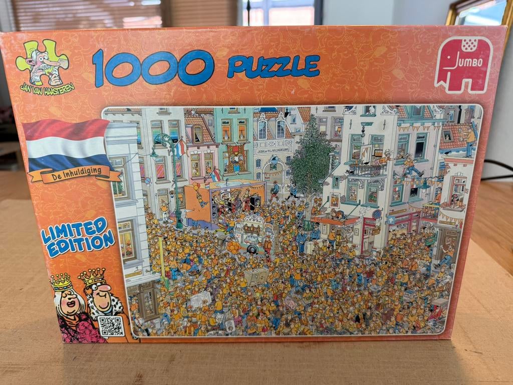 Jan van Haasteren 1000 De Inhuldiging, Ophalen of Verzenden, 500 t/m 1500 stukjes, Zo goed als nieuw