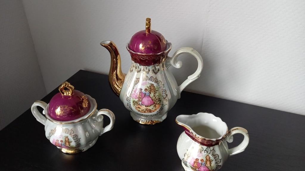 Brocant porseleinen theeservies, Ophalen of Verzenden