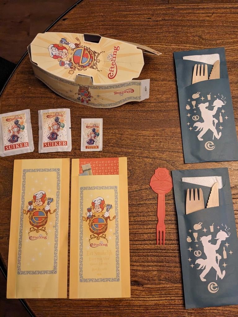 Efteling bestek en suiker/peper zakjes, Ophalen of Verzenden, Zo goed als nieuw, Gebruiksvoorwerp