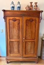 Antieke massief houten kast met ornament – ca. 1900, Antiek en Kunst, Ophalen
