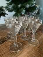 10 antieke borrelglaasjes voet tapas likeur glaasjes, Ophalen of Verzenden, Zo goed als nieuw, Borrel- of Shotglas