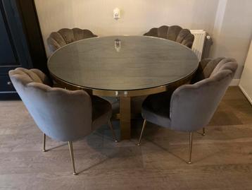 Richmond backbone eettafel met velvet pippa soelen beschikbaar voor biedingen
