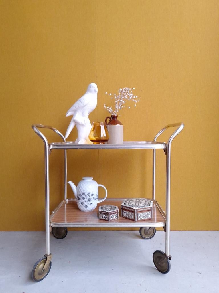 Vintage Serveerwagen Art Deco Hollywood Regency Stijl, Gebruikt, N.V.T., N.V.T., N.V.T.