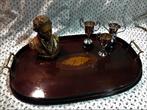 Antiek Engels massief mahoniehouten dienblad, Ophalen of Verzenden