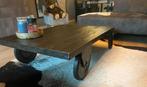 Stoere Salontafel Palletwagen Hongarije, Ophalen, 100 tot 150 cm, Stoer, robuust, industrieel, 50 tot 100 cm