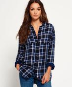 Superdry blauwe dames geruite blouse maat S, Kleding | Dames, Blouses en Tunieken, Ophalen of Verzenden, Zo goed als nieuw, Maat 36 (S)