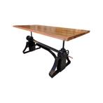 Industriele houten verstelbare (sta) tafel 220x100cm  276, Nieuw, Rechthoekig, Ophalen of Verzenden, Vijf personen of meer