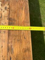 Geleefd blad met ijzere poten, Huis en Inrichting, Tafels | Eettafels, Ophalen of Verzenden, Zo goed als nieuw, Rechthoekig