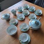 Theeservies 10delig paarlemoer glazuur met goudkleurigrandje, Antiek en Kunst, Antiek | Servies compleet, Ophalen