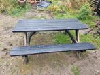 Picnictafel antraciet, Tuin en Terras, Picknicktafels, Ophalen of Verzenden, Gebruikt, Rechthoekig, Hout