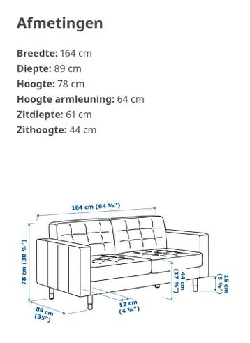 Zwart leren banken 2x 2-zits landskrona Ikea - afbeelding 7