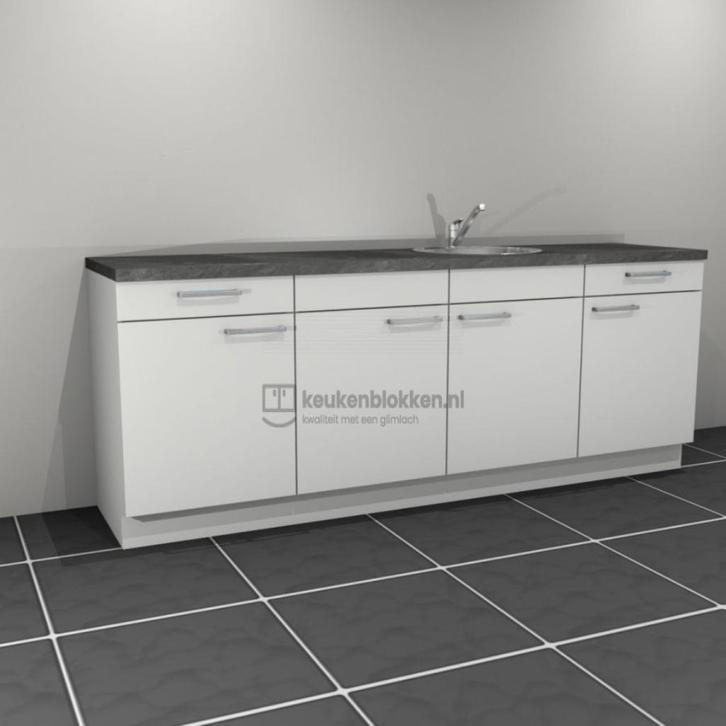 Keukenblok met spoelbak rechts met lades 2.40m Op voorraad !, Huis en Inrichting, Keuken | Keukenelementen, Nieuw, Minder dan 100 cm