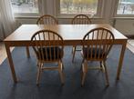 Extendable Wooden Table + 4 Chairs - Very Good Condition, Huis en Inrichting, Tafels | Eettafels, Ophalen, Gebruikt, 50 tot 100 cm