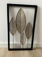 Decoratief metalen wandpaneel met bladeren, Ophalen of Verzenden, Zo goed als nieuw