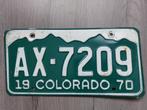 Kentekenplaat 1970 Colorado USA Nummerplaat Nummerbord, Verzamelen, Ophalen of Verzenden, Gebruikt, Auto's