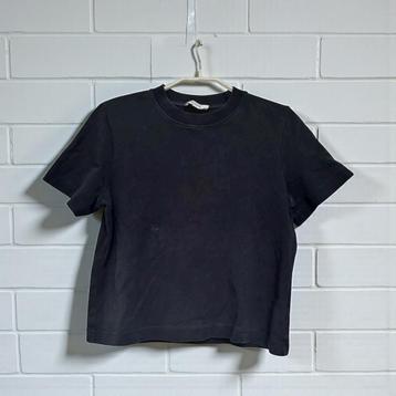 Cos T-shirt Maat M Zwart Basic Crop Boxy Fit beschikbaar voor biedingen