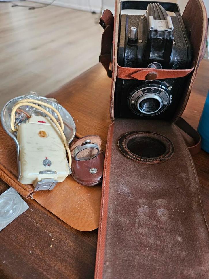 Vintage Gefaert Photobox met Flitser & Lens, Audio, Tv en Foto, Fotocamera's Analoog, Gebruikt, Compact, Overige Merken, Ophalen of Verzenden