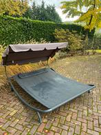 Ligbed tweepersoons, Tuin en Terras, Ophalen, Gebruikt, Aluminium, Verrijdbaar