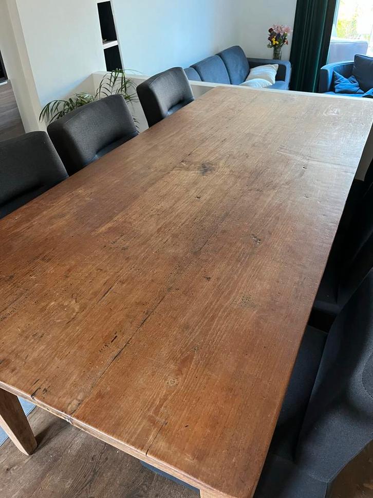 Eethoek 2 meter met stoelen, Huis en Inrichting, Tafels | Eettafels, Gebruikt, 100 tot 150 cm, 200 cm of meer, Vijf personen of meer