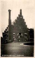 Noordwijkerhout - Raadhuis - Voorgevel, Ophalen of Verzenden, Voor 1920, Gelopen, Zuid-Holland