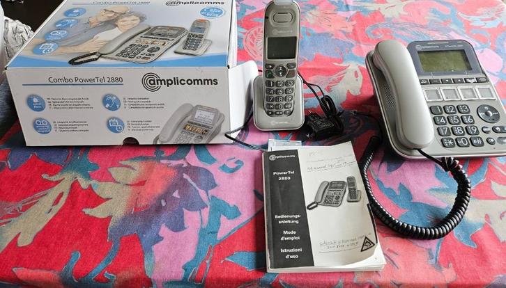 Telefoon voor senioren Amplicomms Combo PowerTel 2880, Telecommunicatie, Vaste telefoons | Handsets en Draadloos, Zo goed als nieuw