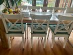 Ikea 8 houten stoelen ‘ingolf’, Huis en Inrichting, Stoelen, Ophalen, Gebruikt, Wit, Vijf, Zes of meer stoelen