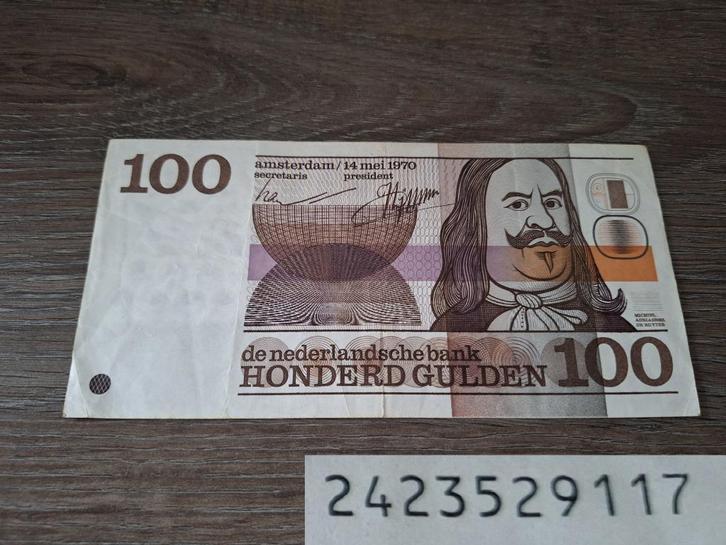 Zeldzaam biljet 100 gulden Michiel de Ruyter, 1970, Postzegels en Munten, Bankbiljetten | Nederland, 100 gulden, Ophalen of Verzenden