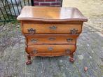 Barokstijl eiken 3-laden buikcommode .bxdxh = 64x35x64 cm., Barok, Eikenhout, 50 tot 100 cm, 3 of 4 laden