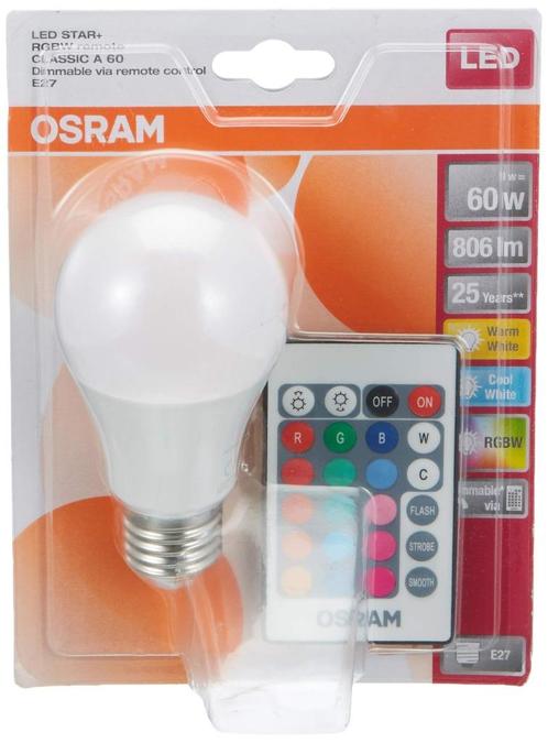 Osram LED-lamp 9(=60)watt meerkleurig met afstandsbediening, Huis en Inrichting, Lampen | Overige, Zo goed als nieuw, Ophalen of Verzenden
