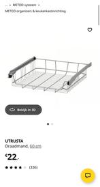 Ikea Utrusta draadmand 60cm - uitschuifbare lade, Nieuw, Minder dan 100 cm, Grijs, 25 tot 50 cm