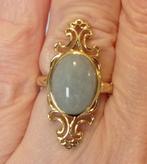 Nieuwe gouden ring met Aquamarijn, Sieraden, Tassen en Uiterlijk, Ringen, Nieuw, 17 tot 18, Met edelsteen, Dame