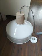 Hanglamp wit met hout 45 diameter, Huis en Inrichting, Ophalen, Zo goed als nieuw, Metaal, Minder dan 50 cm