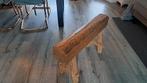 Handgemaakt massief houten krukje 80cm, Ophalen, Gebruikt, Hout