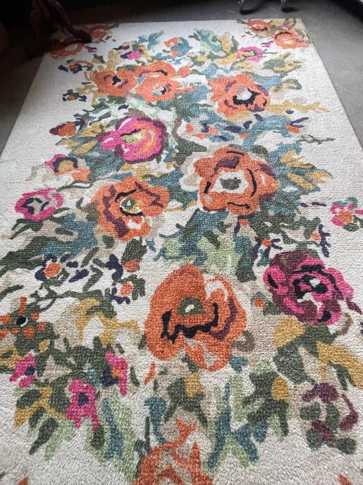 Bloemen Vloerkleed Karwei, Huis en Inrichting, Stoffering | Tapijten en Kleden, Zo goed als nieuw, 100 tot 150 cm, 150 tot 200 cm