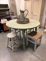 Brocante tafel rond / ovaal, Ophalen, Studio Larilo, Rond, Studiolarilo@gmail.com
