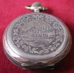 Antiek zakhorloge Remontoir cylindre  6 Rubis gegraveerd, Ophalen of Verzenden, Staal, Overige merken