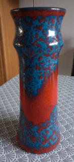 West Germany Scheurich vaas blauw rood, 30 cm hoog, vintage, Ophalen of Verzenden