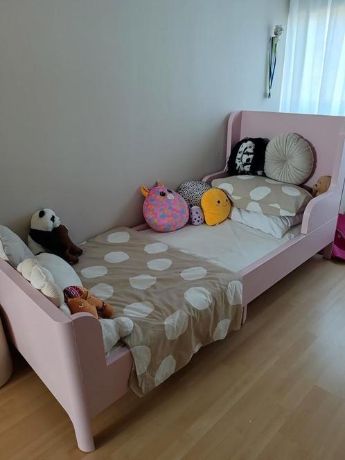 Ikea Busunge meegroei bed 80x200 roze, Kinderen en Baby's, Kinderkamer | Bedden, Zo goed als nieuw, 180 cm of meer, 70 tot 85 cm