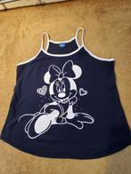 Nieuw Minnie Mouse top met witte print & roze steentjes mt L, Disney, Blauw, Maat 42/44 (L), Nieuw